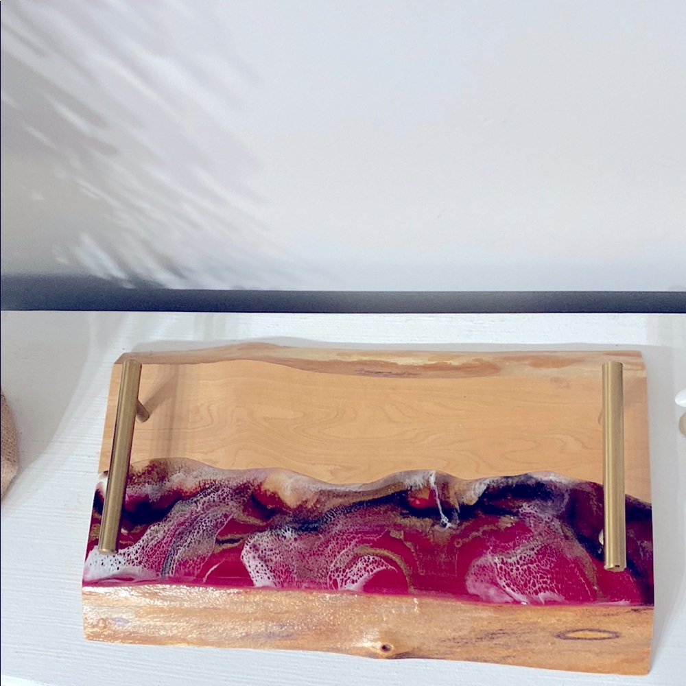 Live Edge and Resin Cheese Board